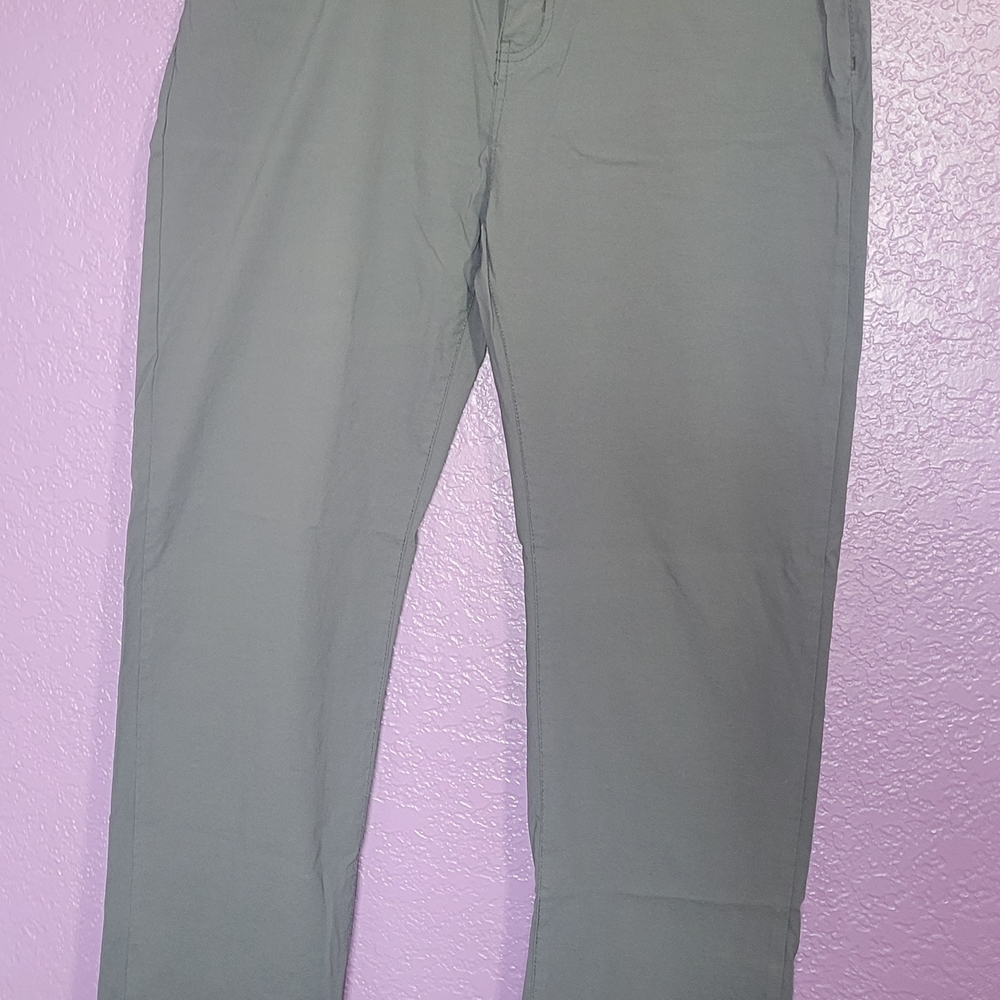 Denali Men's Grey Nylon Spandex Stretch Casual Pants Button Logo Pockets